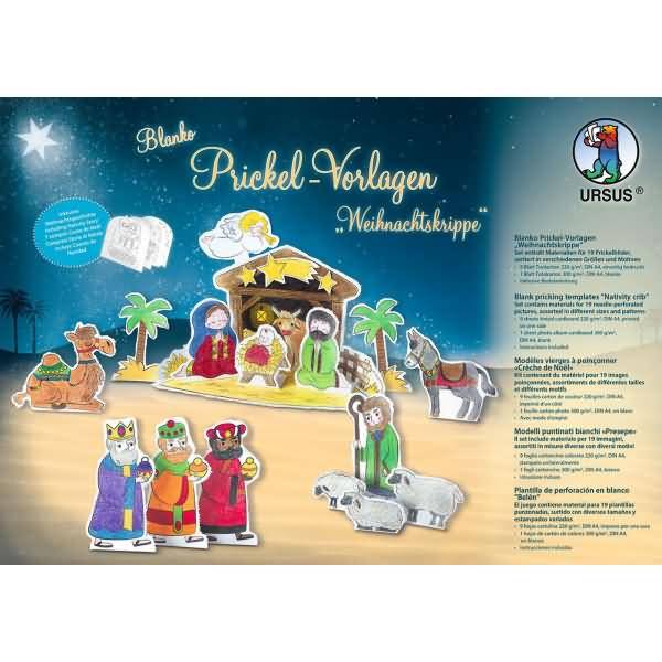 Prickelvorlage Weihnachtskrippe blanko
