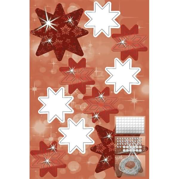 Bastelset 3D Paper Decoration Sterne rot