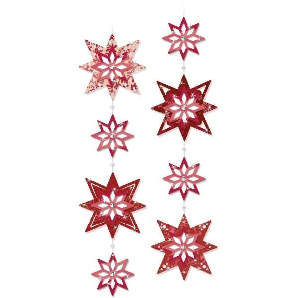 Bastelset 3D Paper Decoration Sterne rot