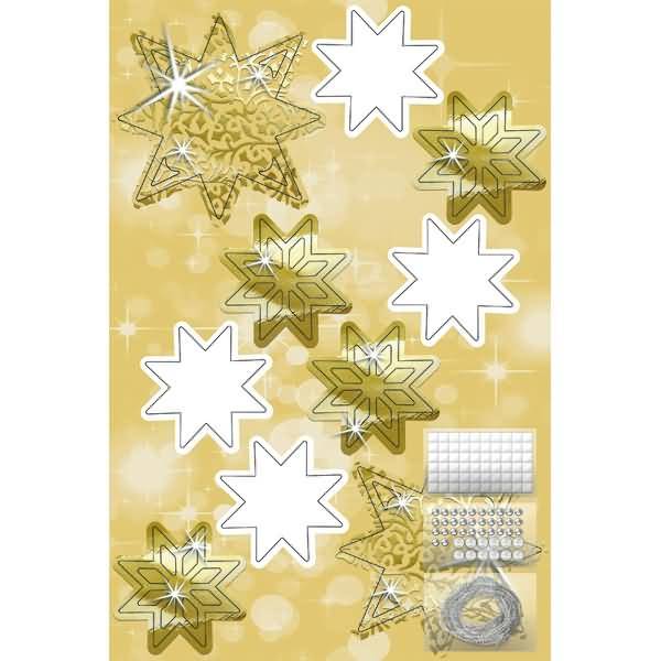 Bastelset 3D Paper Decoration Sterne gold