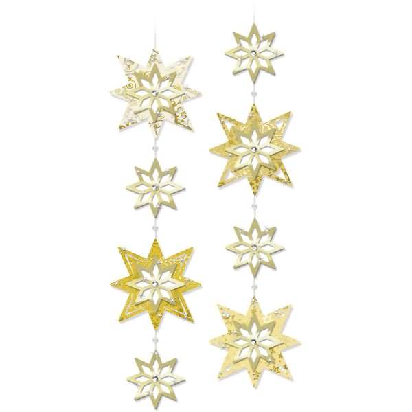Bastelset 3D Paper Decoration Sterne gold