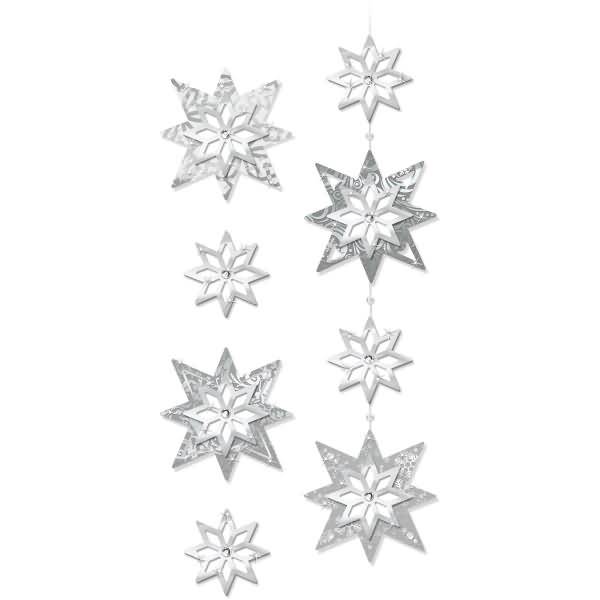 Bastelset 3D Paper Decoration Sterne silber