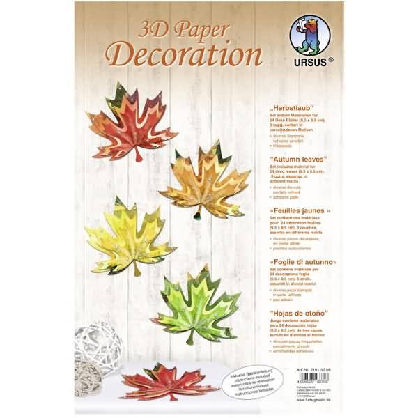 Bastelset 3D Paper Decoration Herbstlaub
