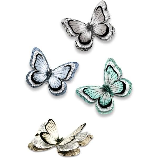 Deko Schmetterlinge 'Shabby aqua' Set für 24 Deko Schmetterlinge 8,5 x 7cm