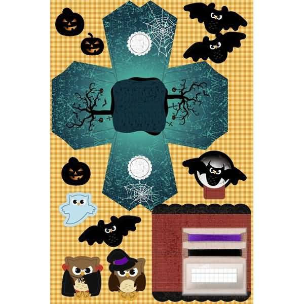 Paper Spooky Houses 'Eulen' 7,5x7,5x9,5cm