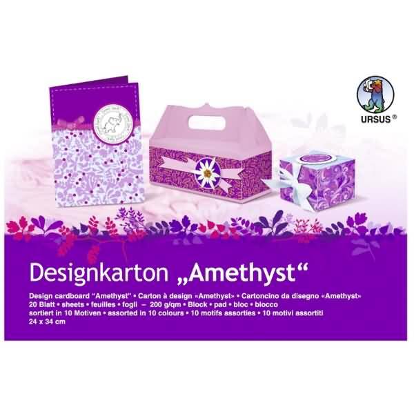 Designkarton Block Amethyst 200g/qm 24x34cm VE=20 Blatt sortiert