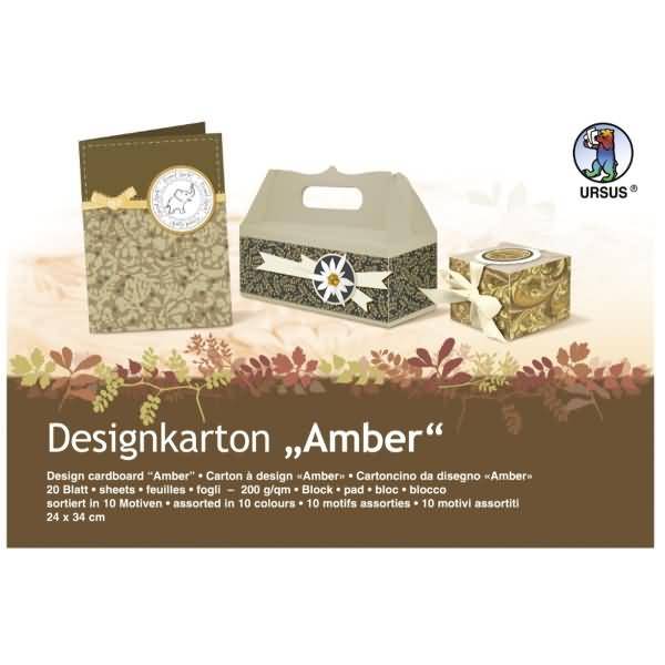 Designkarton Block Amber 200g/qm 24x34cm VE=20 Blatt sortiert