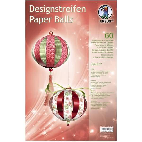 Bastelset Designstreifen Paper Balls Country