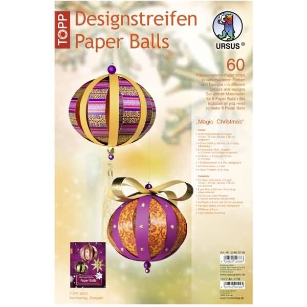 Bastelset Designstreifen Paper Balls Magic Christmas