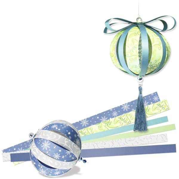 Bastelset Designstreifen Paper Balls White Christmas