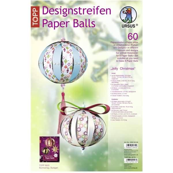 Bastelset Designstreifen Paper Balls Jolly Christmas