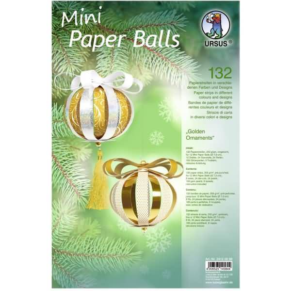 Bastelset Mini Paper Balls Golden Ornaments