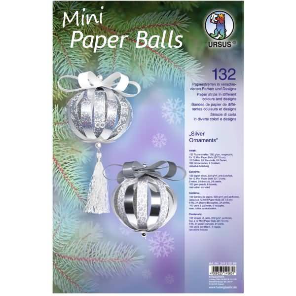Bastelset Mini Paper Balls Silver Ornaments