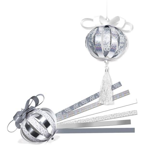 Bastelset Mini Paper Balls Silver Ornaments