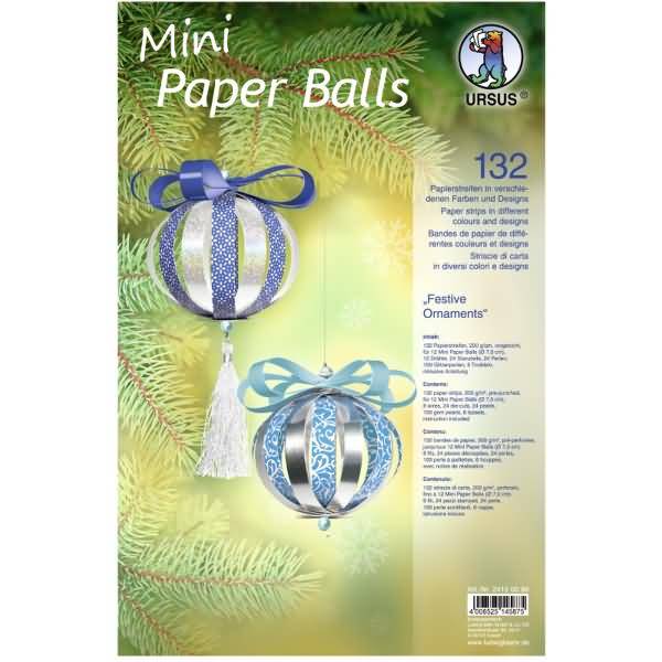 Bastelset Mini Paper Balls Festive Ornaments