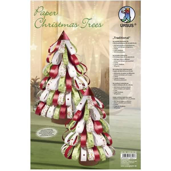 Bastelset Paper Christmas Trees Traditional