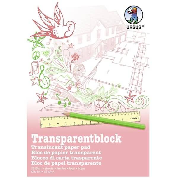 Transparentpapier Block 85g/qm A4 VE=25 Blatt weiß