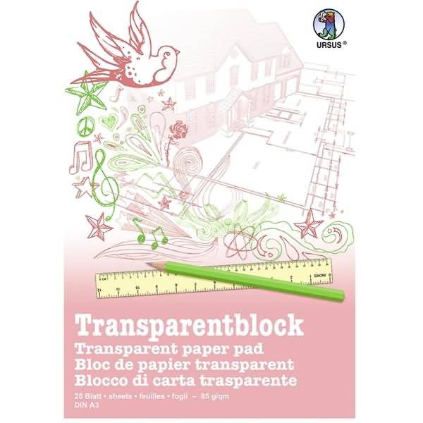 Transparentpapier Block 85g/qm A3 VE=25 Blatt weiß