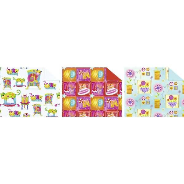 Tonkarton 220g/qm 49,5x68cm VE=10 Bogen Happy 3 Motive.sortiert