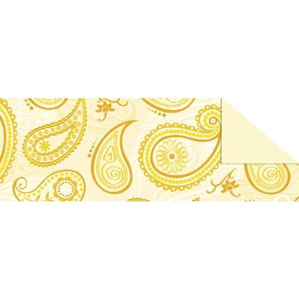 Tonkarton 220g/qm 49,5x68cm Paisley gelb