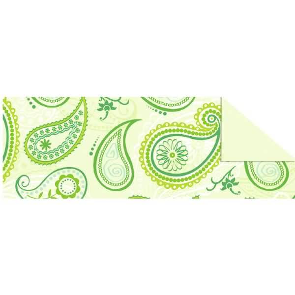 Tonkarton 220g/qm 49,5x68cm Paisley grün