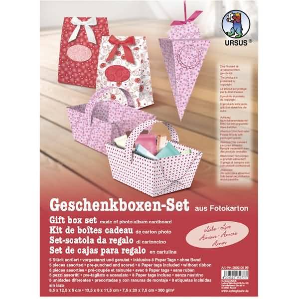 Geschenkbox-Set Liebe Boxen sortiert VE=5 Stück