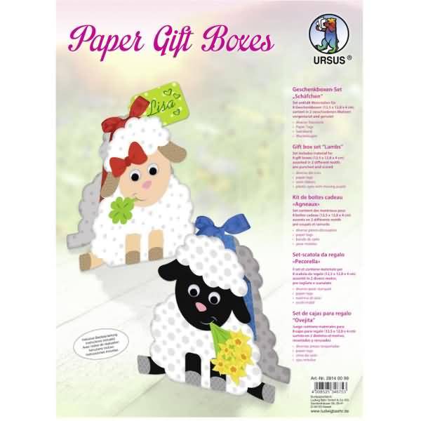 Geschenkbox-Set Schäfchen 9,5x13x1cm VE=8 Stück