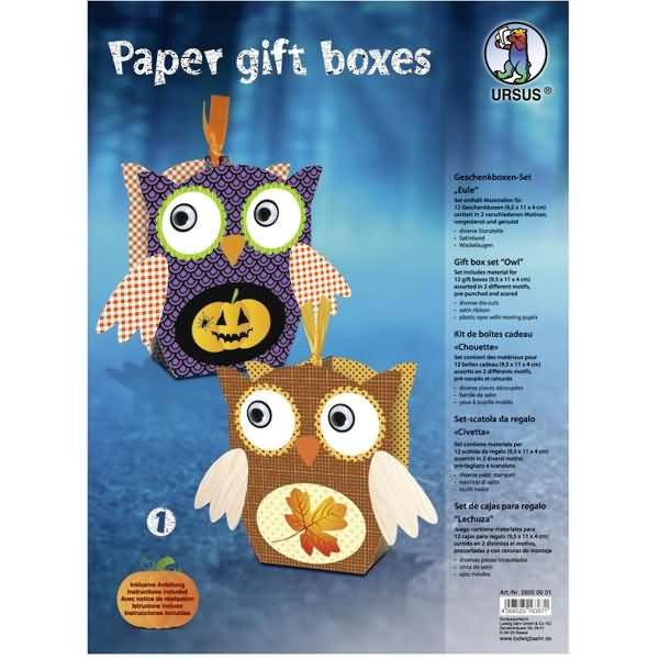 Geschenkboxen Eulen 'Set 1' 9,5x11x4cm