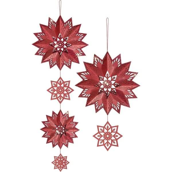 Bastelset 3D Glittersterne 'Estelle' rot