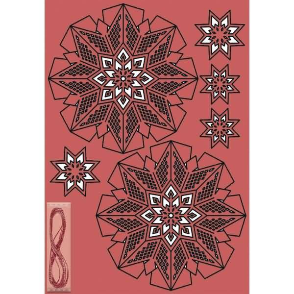 Bastelset 3D Glittersterne 'Estelle' rot