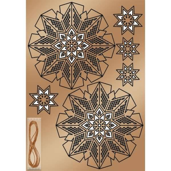 Bastelset 3D Glittersterne 'Estelle' kupfer