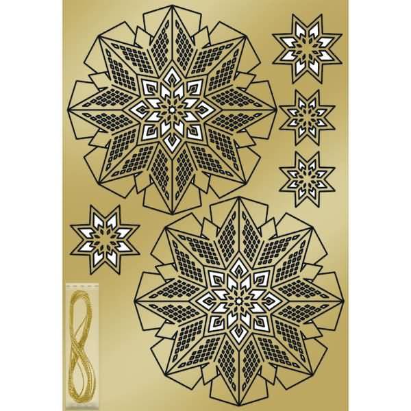 Bastelset 3D Glittersterne 'Estelle' gold