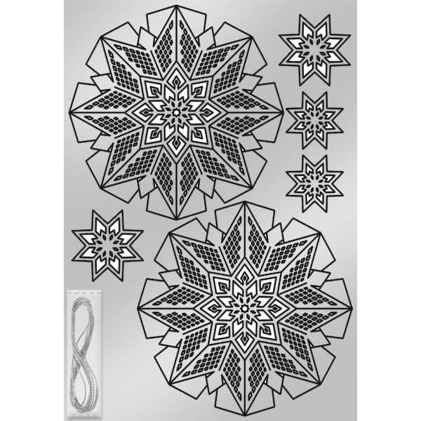 Bastelset 3D Glittersterne 'Estelle' silber