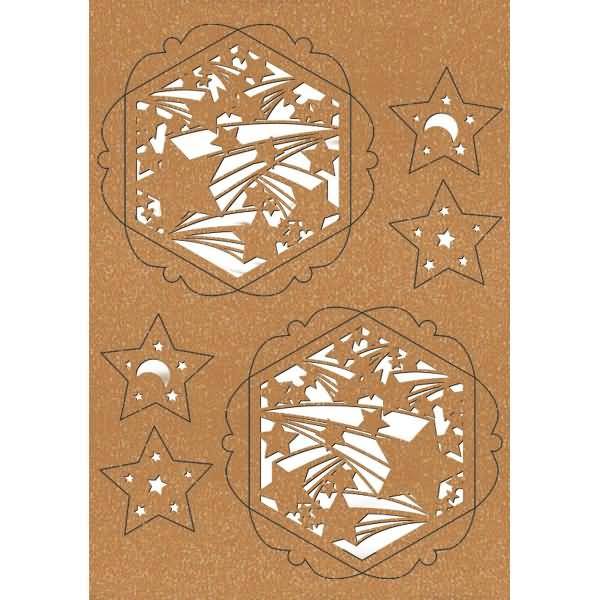 Silhouettenstern Falling Stars 220g/qm kupfer