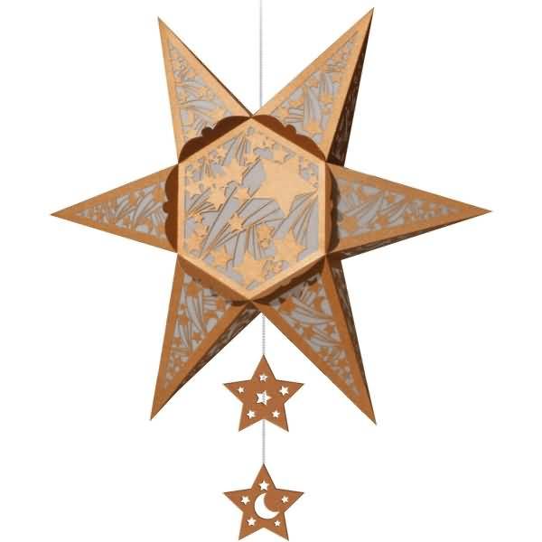 Silhouettenstern Falling Stars 220g/qm kupfer