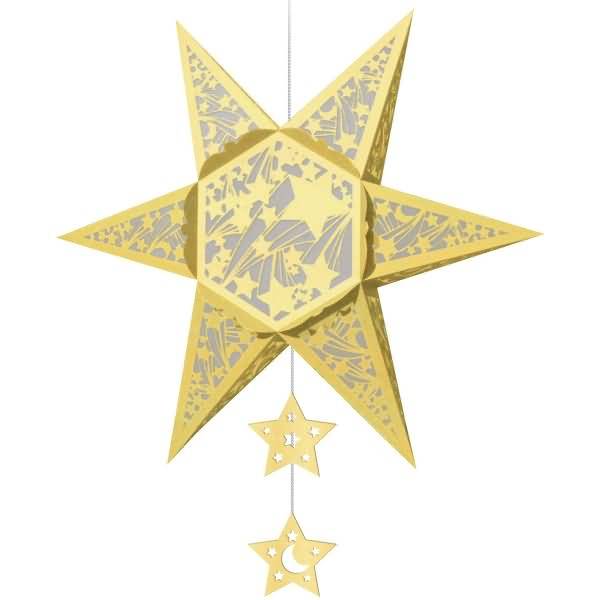 Silhouettenstern Falling Stars 220g/qm gold