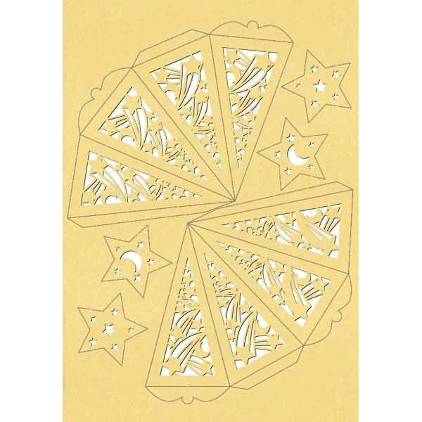 Silhouettenstern Falling Stars 220g/qm gold