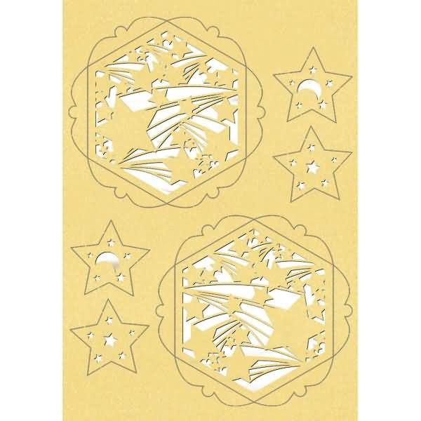 Silhouettenstern Falling Stars 220g/qm gold