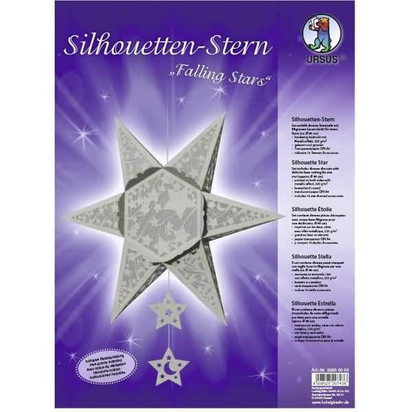 Silhouettenstern Falling Stars 220g/qm silber