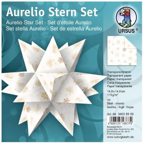 Faltblätter Aurelio Stern Classic Christmas 115g/qm 14,8x14,8cm creme/braun