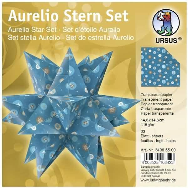 Faltblätter Aurelio Stern Winterzauber 115g/qm 14,8x14,8cm petrol/braun