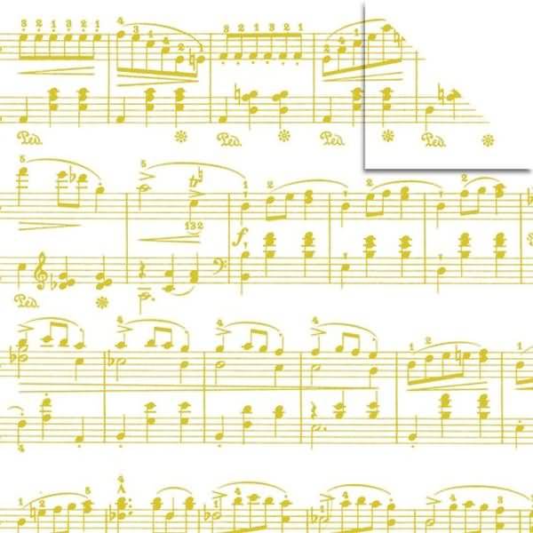 Faltblätter Aurelio Stern Noten gold 115g/qm 14,8x14,8cm