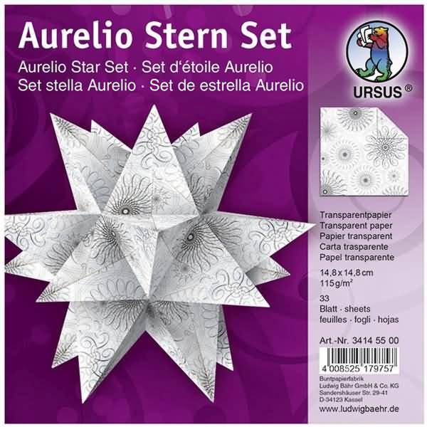 Faltblätter Aurelio Stern Spiralornament 115g/qm 14,8x14,8cm weiß