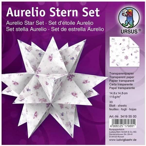 Faltblätter Aurelio Stern Classic Christmas 115g/qm 14,8x14,8cm flieder/brombeer