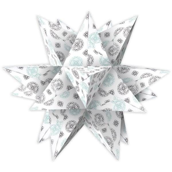 Faltblätter Aurelio Stern Jade 80g/qm 10x10cm weiß/schwarz/türkis