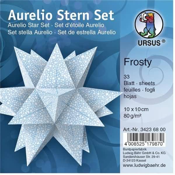 Faltblätter Aurelio Stern Frosty 80g/qm 10x10cm hellblau/weiß