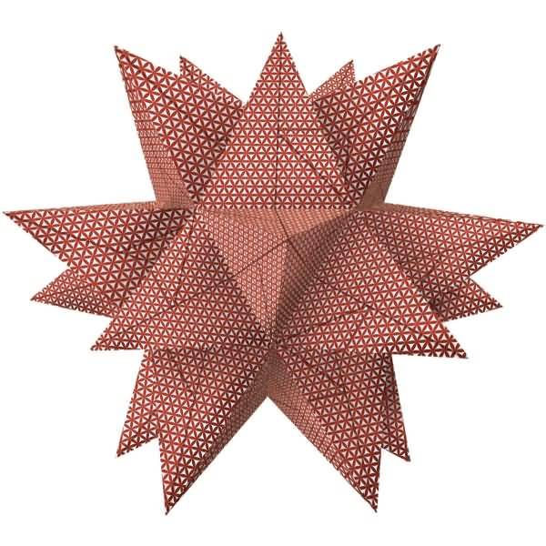 Faltblätter Aurelio Stern Delta weiß/rot 15x15cm