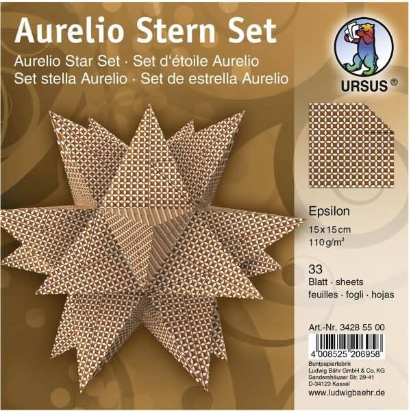 Faltblätter Aurelio Stern Epsilon weiß/kupfer15x15cm