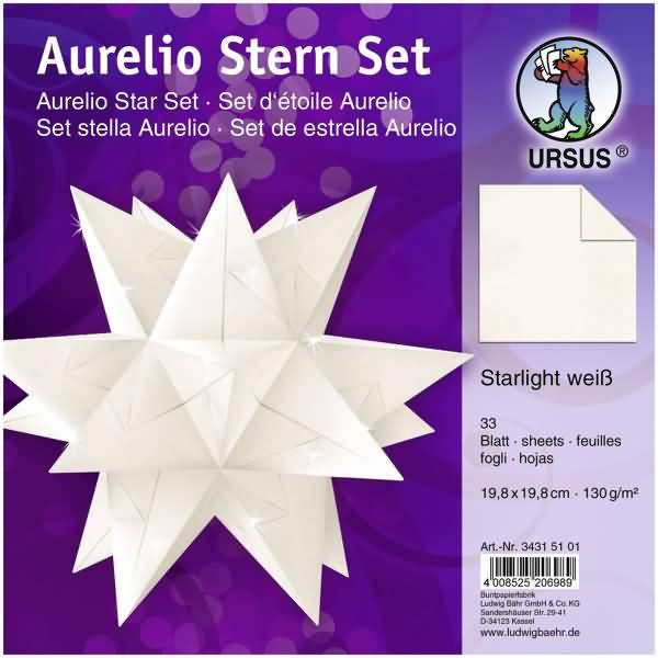 Faltblätter Aurelio Stern Starlight 120g/qm hochweiß 19,8x19,8cm