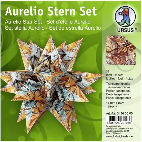 Faltblätter Aurelio Stern Art 115g/qm 14,8x14,8cm braun